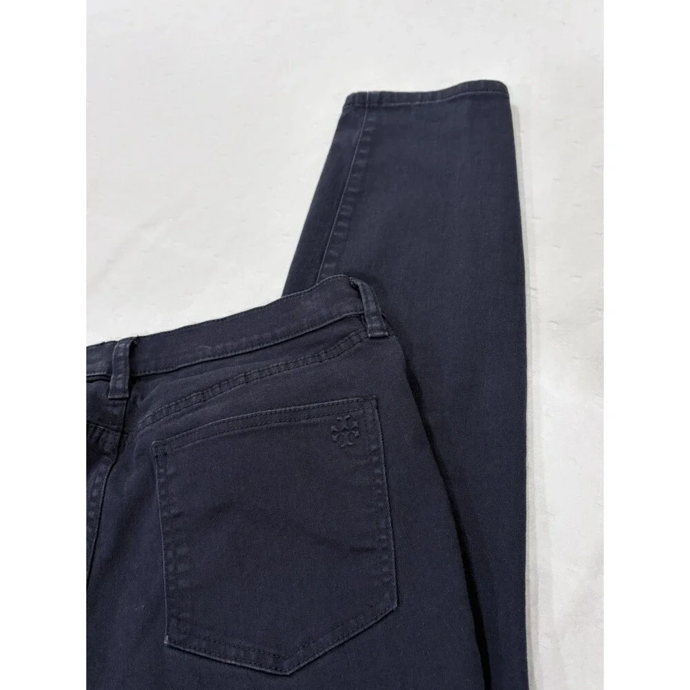 Tory Burch Navy Blue Stretch Pants Womens Size 31 Slim 5-Pocket Style 90001209